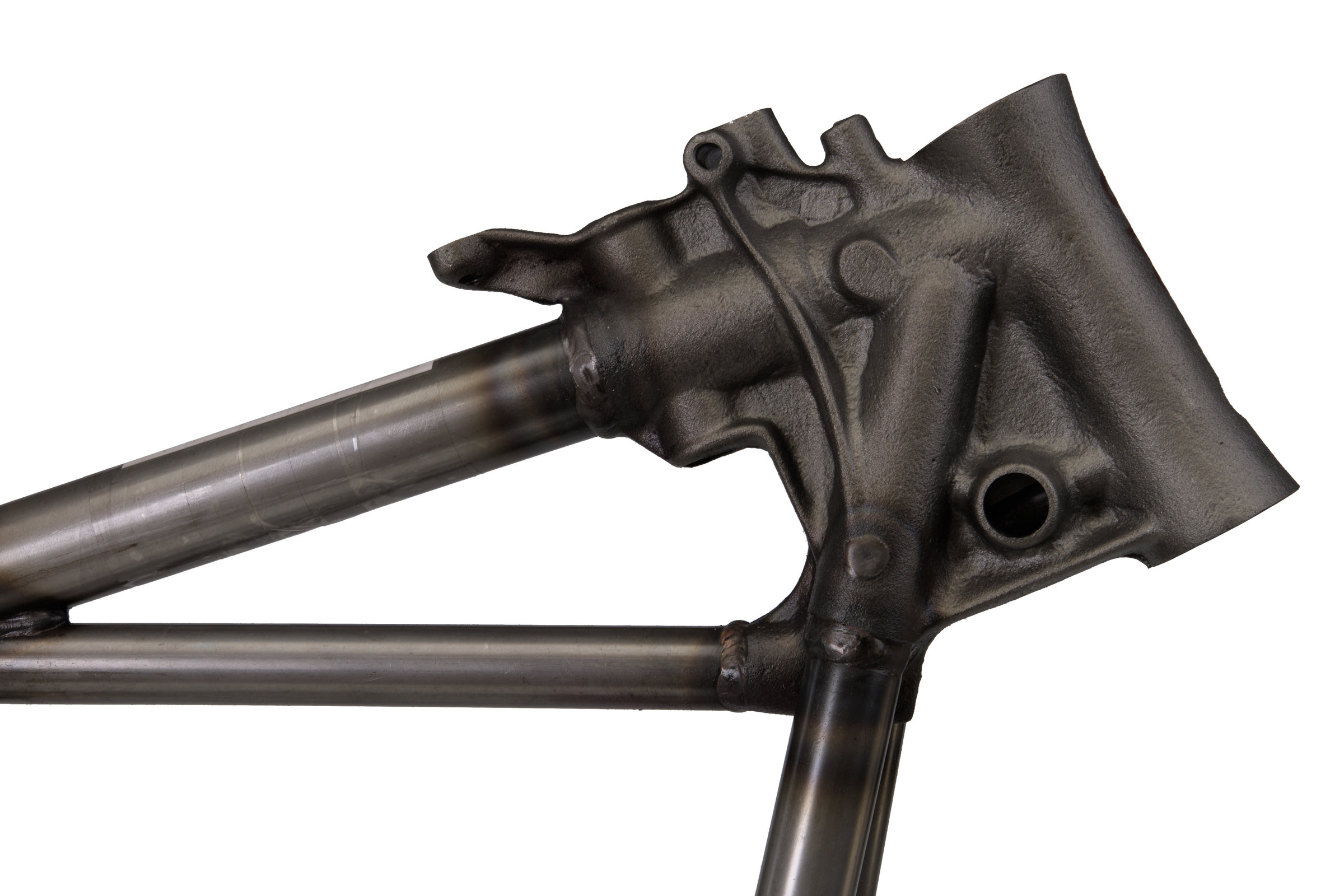 1952–1953 FL Panhead Wishbone Rigid Frame - Neck detail