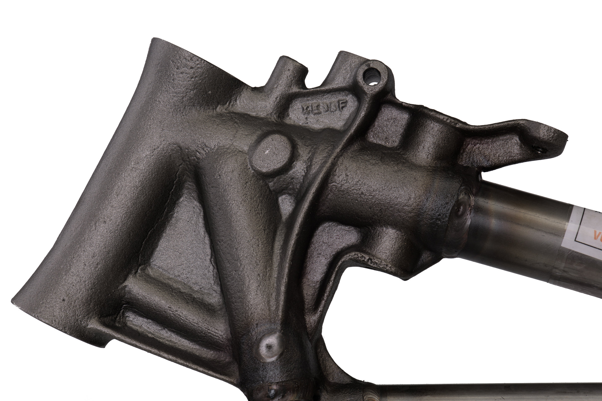 1952–1953 FL Panhead Wishbone Rigid Frame - Neck detail