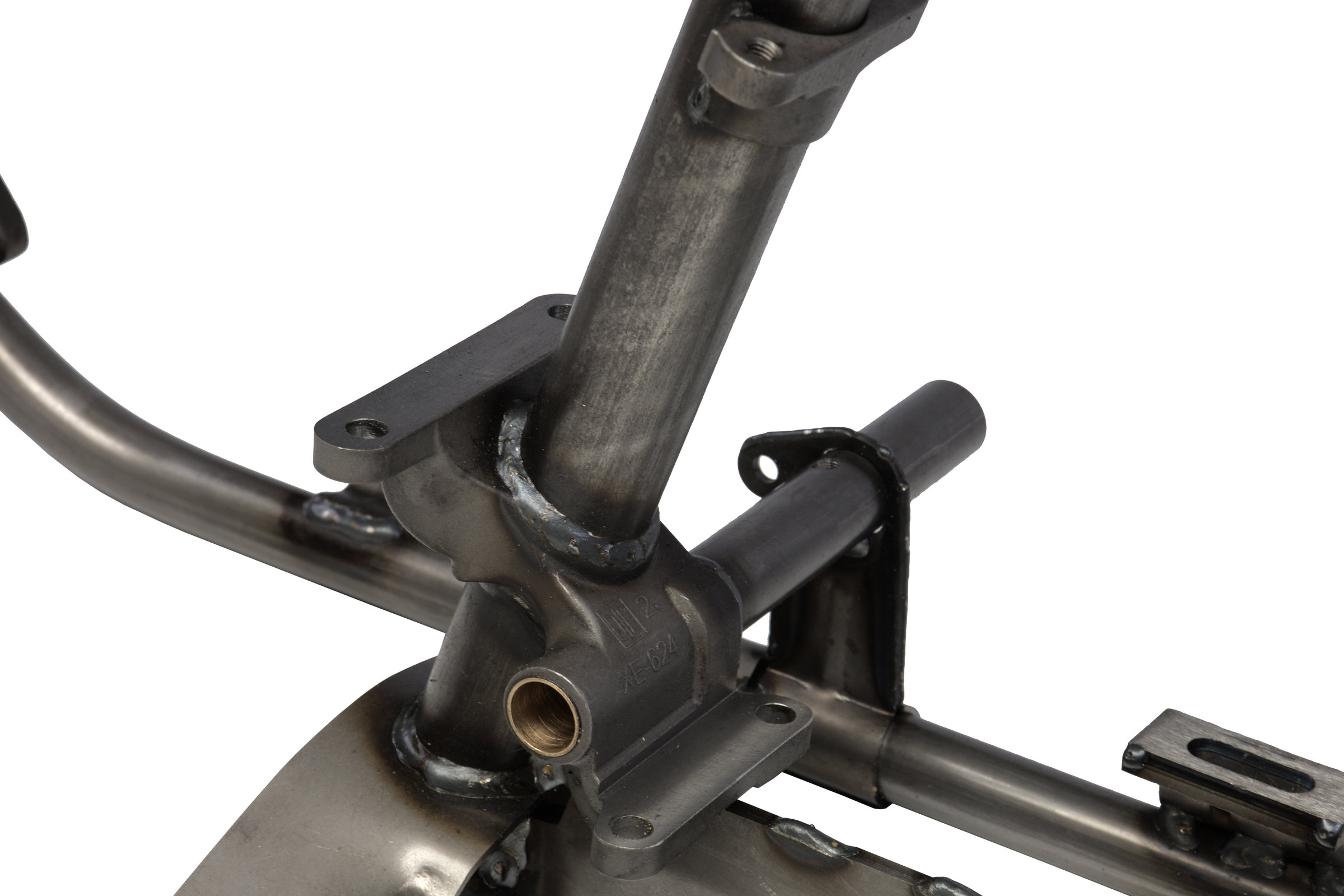 1954 FL Panhead Early Wishbone Rigid Frame - Engine Transmission Mount detail