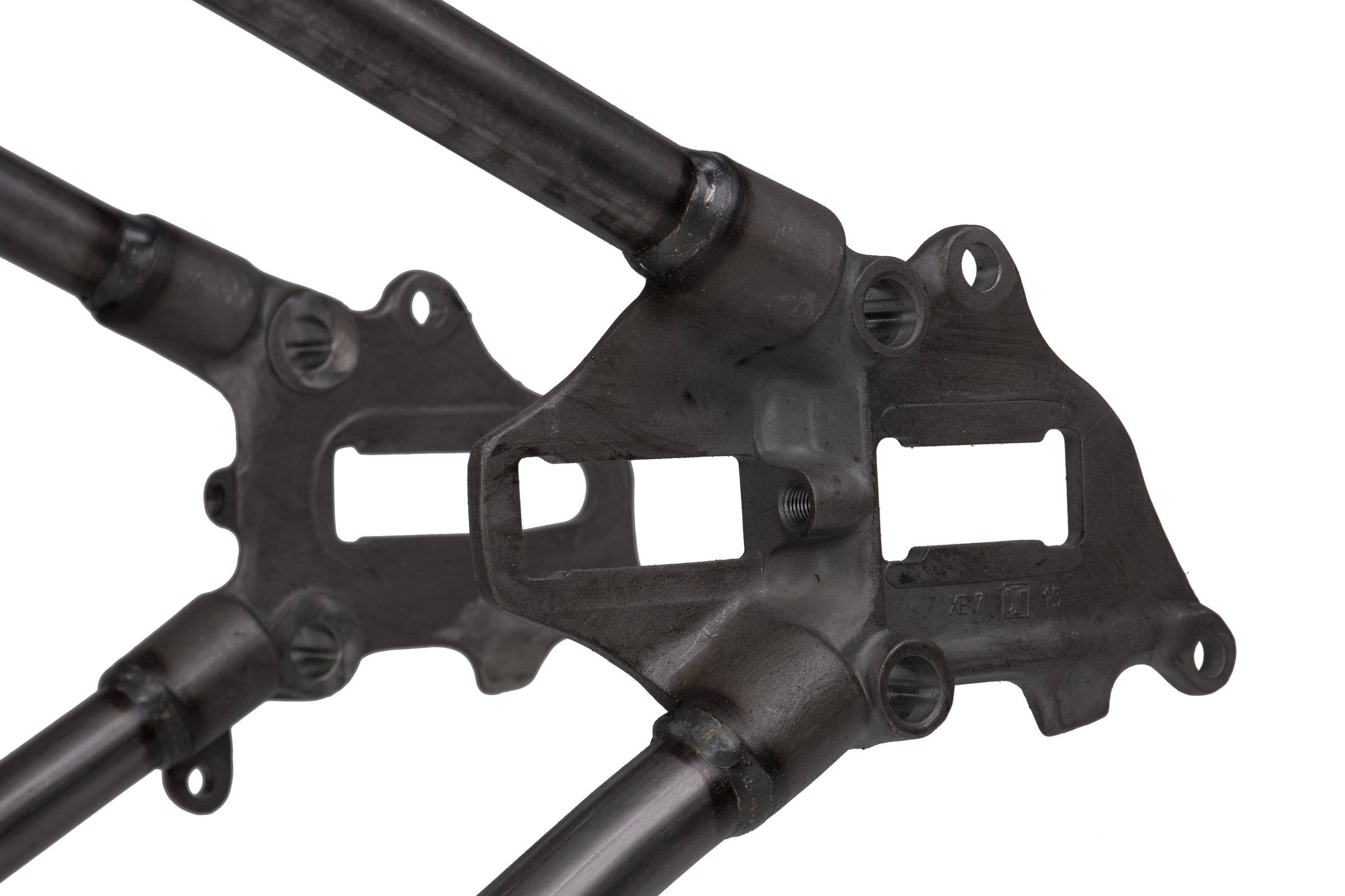 1954 FL Panhead Early Wishbone Rigid Frame - Axle Mounting Bracket detail